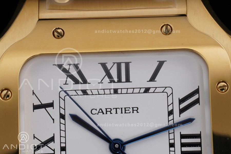 Santos de Cartier 40mm BVF 1:1 Best Edition YG White Dial on YG Smart-Links Bracelet MIYOTA 9019