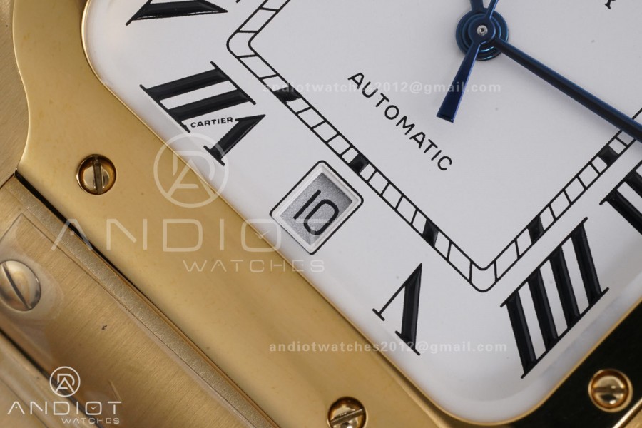Santos de Cartier 40mm BVF 1:1 Best Edition YG White Dial on YG Smart-Links Bracelet MIYOTA 9019