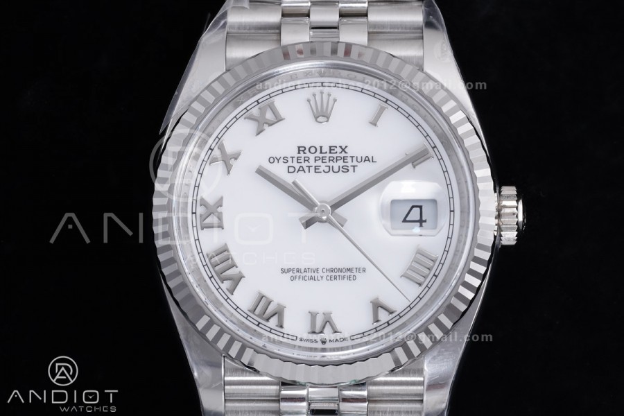 DateJust 36 126234 Clean 1:1 Best Edition 904L Steel White Roman Dial on Jubilee Bracelet SH3235