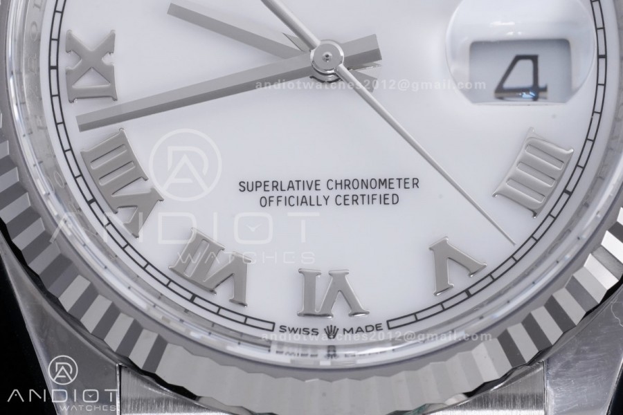 DateJust 36 126234 Clean 1:1 Best Edition 904L Steel White Roman Dial on Jubilee Bracelet SH3235