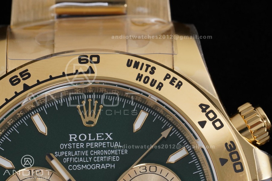 Daytona 126508 THBF 1:1 Best Edition Green/YG Dial on YG Bracelet SH4131