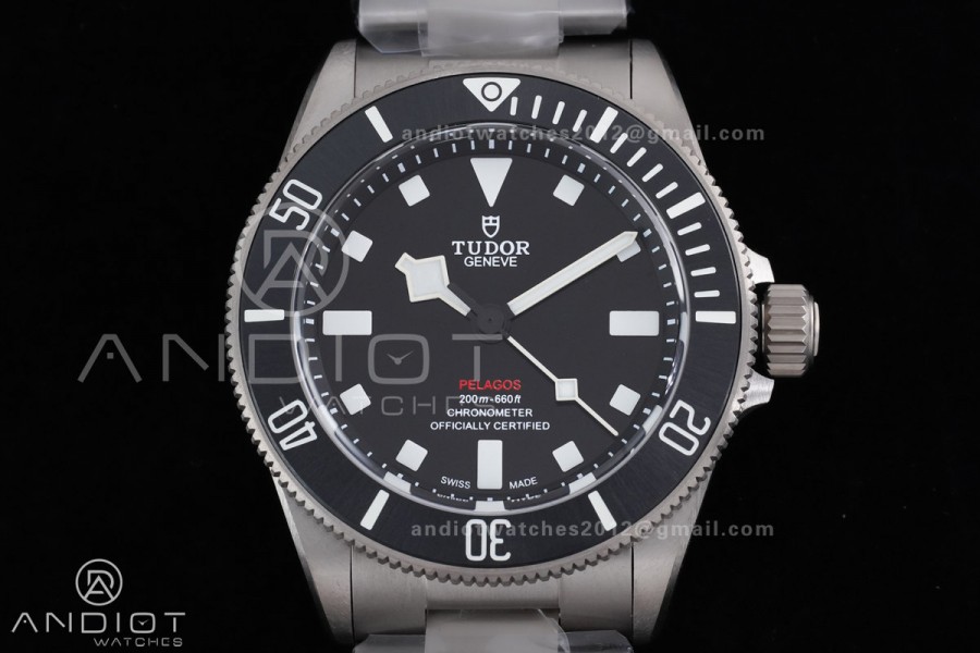 Pelagos 39mm Titanium ZF 1:1 Best Edition Black Dial on Titanium Bracelet A2824 V2