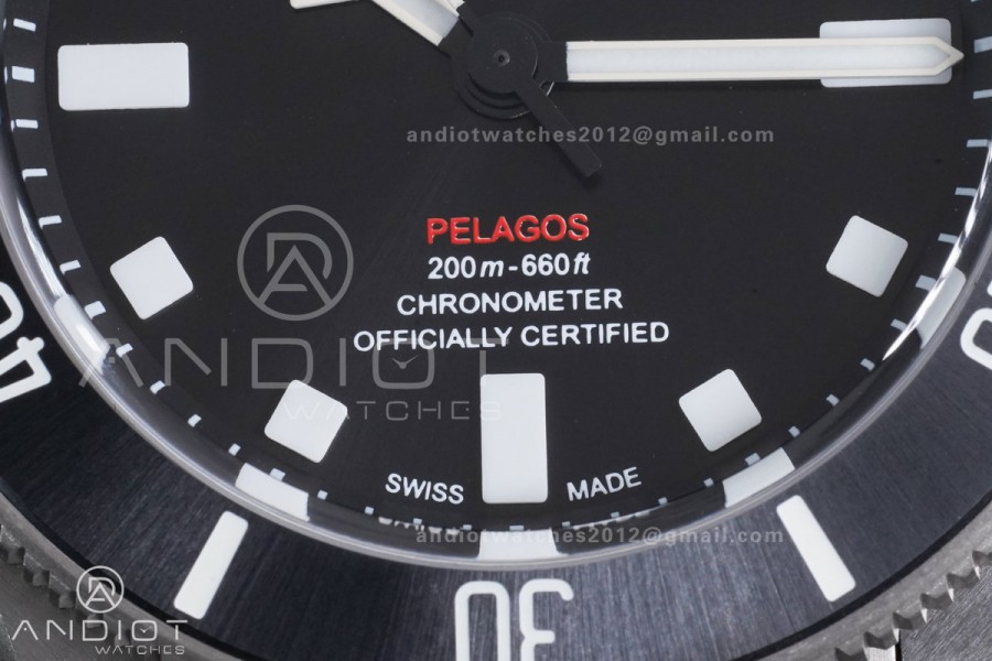 Pelagos 39mm Titanium ZF 1:1 Best Edition Black Dial on Titanium Bracelet A2824 V2
