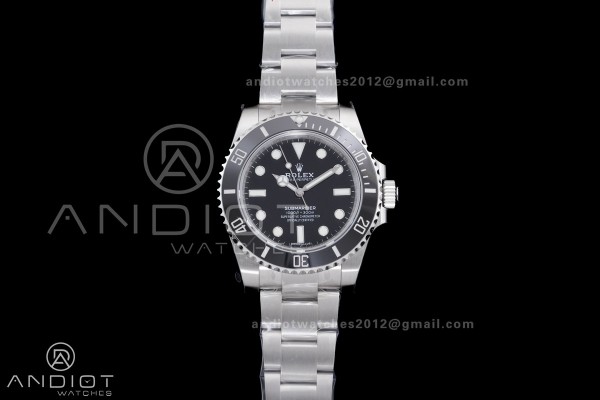 Submariner 114060 No Date Black Ceramic 904L Steel...