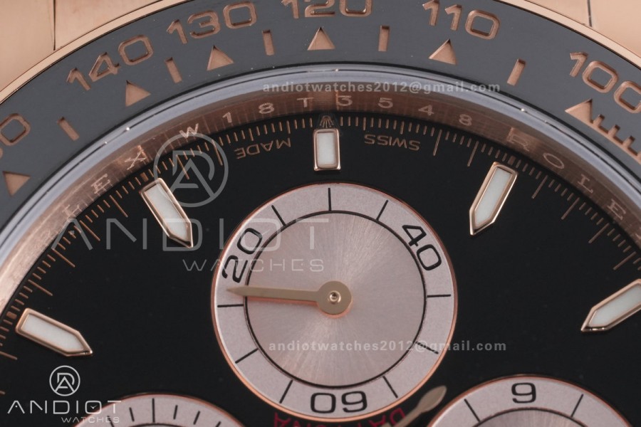 Daytona 126515 Gain Weight VSF 1:1 Best Edition Black Dial RG Sub-dial Stick Marker On Oyster-flex Strap DD4131