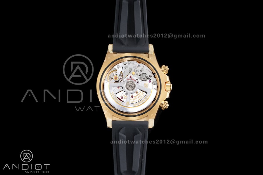 Daytona 126518 Gain Weight VSF 1:1 Best Edition Black Dial Gold Rim Black Sub-dial Stick Marker on Oyster-flex Strap DD4131