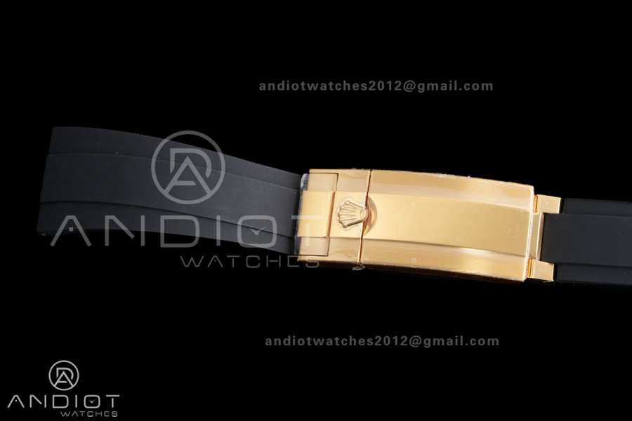 Daytona 126518 Gain Weight VSF 1:1 Best Edition Black Dial Gold Rim Black Sub-dial Stick Marker on Oyster-flex Strap DD4131