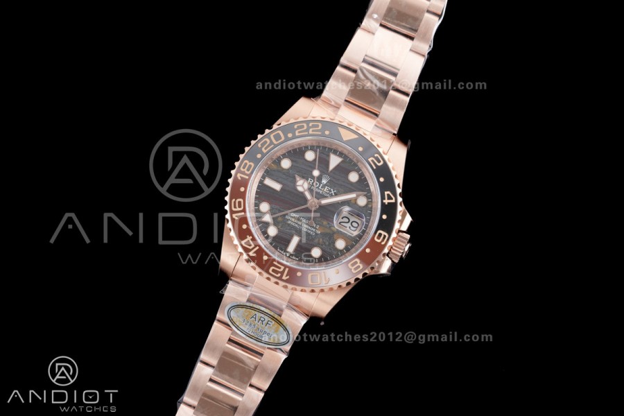 GMT Master II 126715 CHNR ARF Best Edition Tiger Iron Dial on RG Oyster Bracelet Sh3285