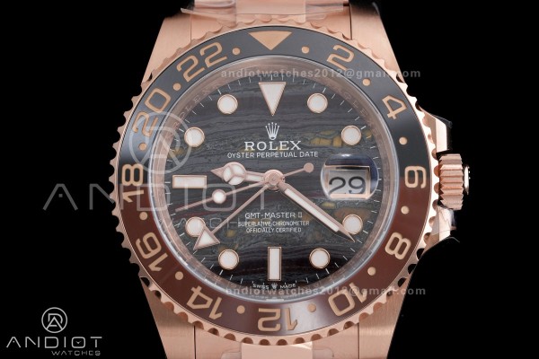GMT Master II 126715 CHNR ARF Best Edition Tiger Iron Dial on RG Oyster Bracelet Sh3285
