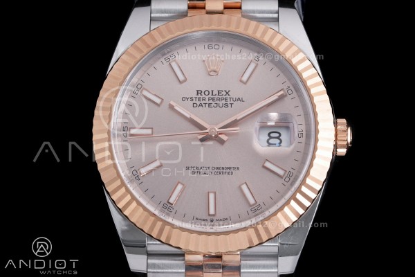 DateJust 41 126331 Clean 1:1 Best Edition 904L Steel Champagne Dial on SS/RG Jubilee Bracelet SH3235