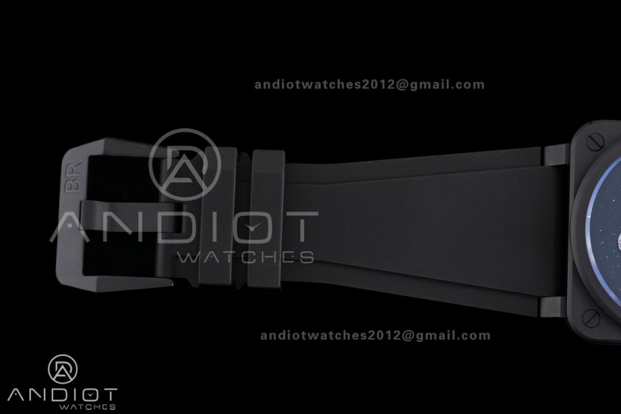 BR03 ASTRO Space Punk Black Ceramic M+F 1:1 Best Edition Aventurine Dial on Rubber Strap A2892