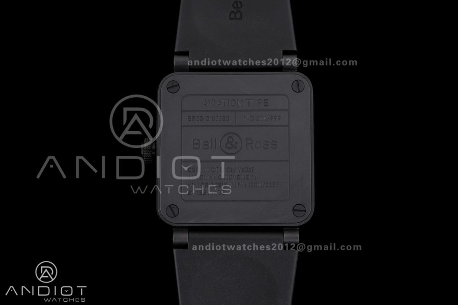 BR03 ASTRO Space Punk Black Ceramic M+F 1:1 Best Edition Aventurine Dial on Rubber Strap A2892