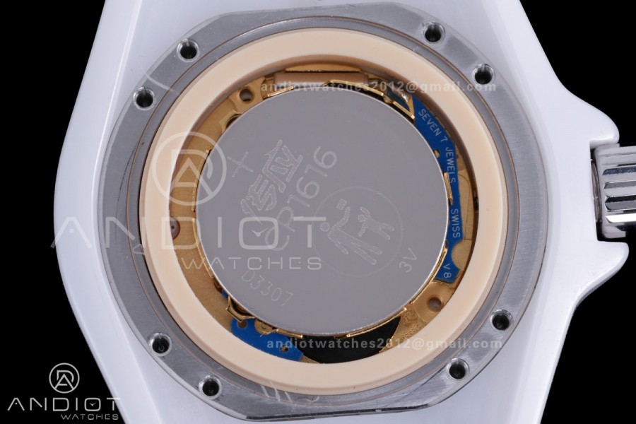 J12 33mm HTF 1:1 Best Edition White Korea Ceramic White Numeral Dial on Bracelet Swiss Quartz