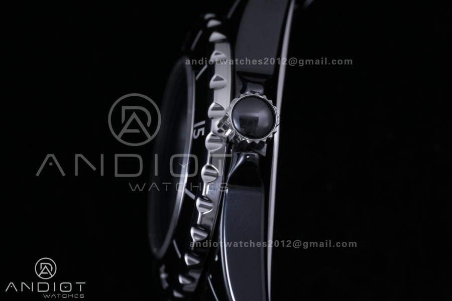 J12 33mm HTF 1:1 Best Edition Black Korea Ceramic Black Dial White Markers on Bracelet Swiss Quartz