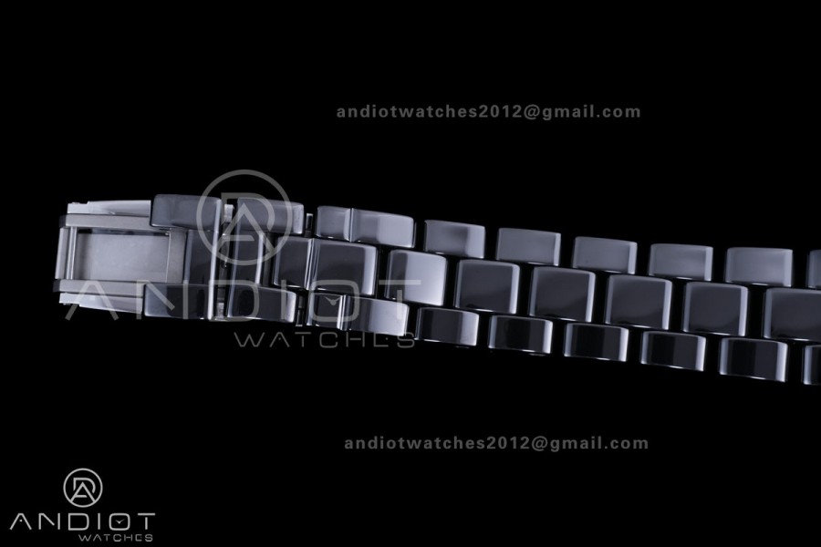 J12 33mm HTF 1:1 Best Edition Black Korea Ceramic Black Dial White Markers on Bracelet Swiss Quartz