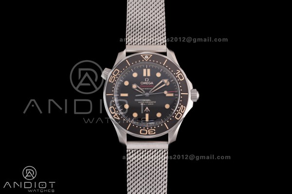 Seamaster 300 "No Time to Die" Limited Edition VSF NTTD 1:1 Best Edition on Titanium Mesh Bracelet SA8806 Super Clone V7