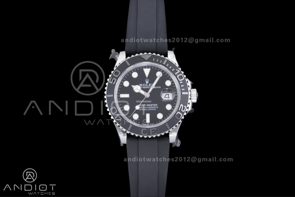 Yacht-Master 42mm 226659 SS QF 1:1 Best Edition 3D Black Ceramic Bezel on Oysterflex Strap SH3235 (Weighted)