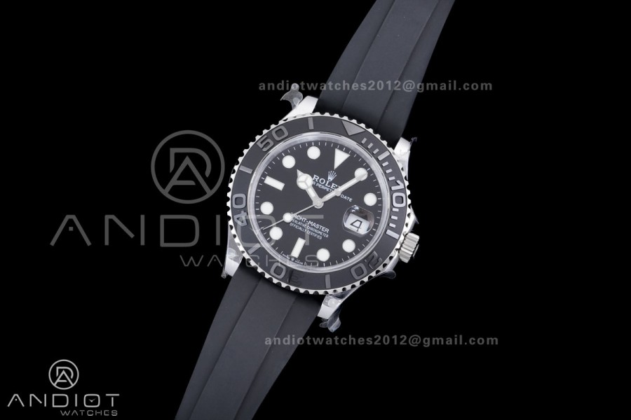 Yacht-Master 42mm 226659 SS QF 1:1 Best Edition 3D Black Ceramic Bezel on Oysterflex Strap SH3235 (Weighted)