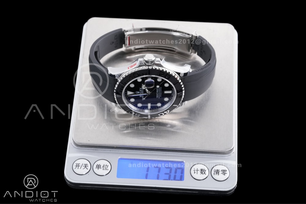 Yacht-Master 42mm 226659 SS QF 1:1 Best Edition 3D Black Ceramic Bezel on Oysterflex Strap SH3235 (Weighted)