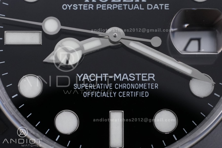 Yacht-Master 42mm 226659 SS QF 1:1 Best Edition 3D Black Ceramic Bezel on Oysterflex Strap SH3235 (Weighted)