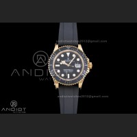Yacht-Master 42mm 226658 YG QF 1:1 Best Edition 3D Black Ceramic Bezel on Oysterflex Strap SH3235 (Weighted)