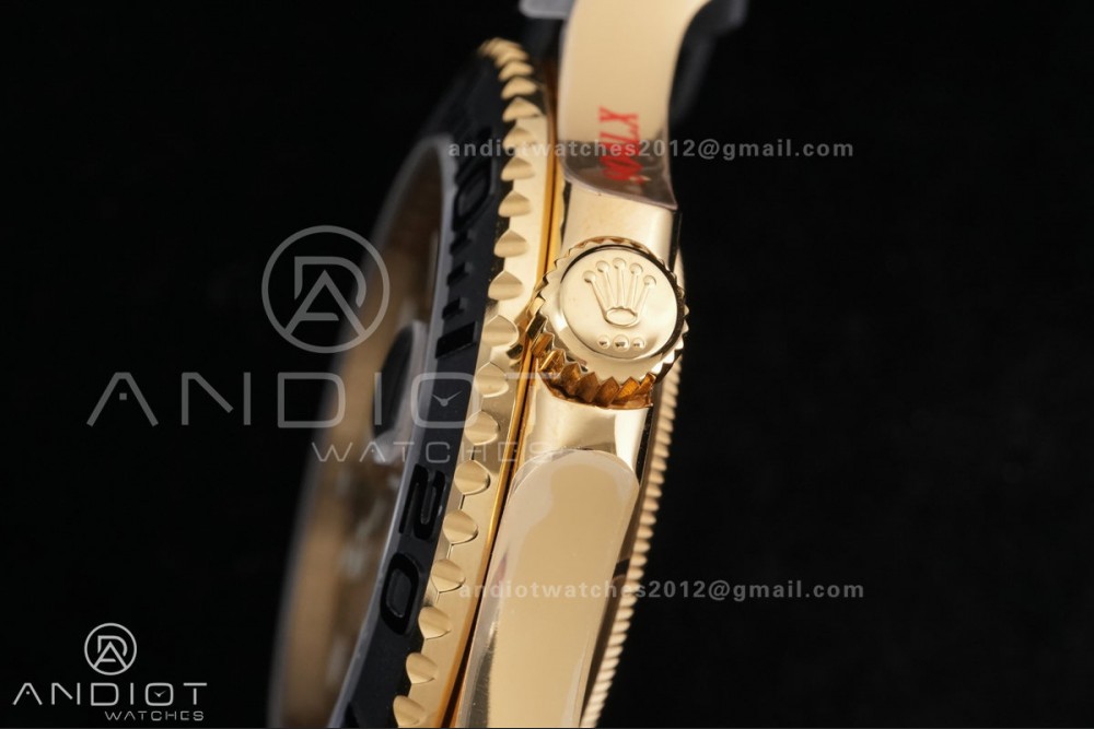 Yacht-Master 42mm 226658 YG QF 1:1 Best Edition 3D Black Ceramic Bezel on Oysterflex Strap SH3235 (Weighted)