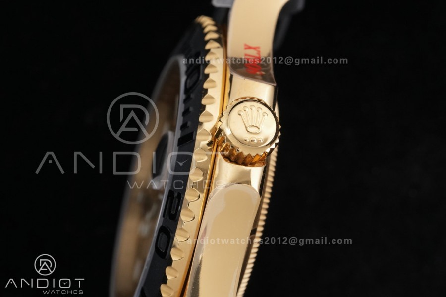 Yacht-Master 42mm 226658 YG QF 1:1 Best Edition 3D Black Ceramic Bezel on Oysterflex Strap SH3235 (Weighted)