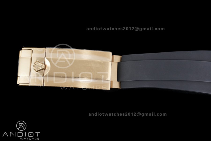 Yacht-Master 42mm 226658 YG QF 1:1 Best Edition 3D Black Ceramic Bezel on Oysterflex Strap SH3235 (Weighted)