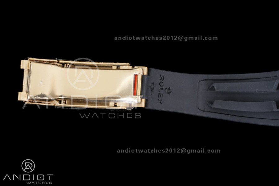 Yacht-Master 42mm 226658 YG QF 1:1 Best Edition 3D Black Ceramic Bezel on Oysterflex Strap SH3235 (Weighted)