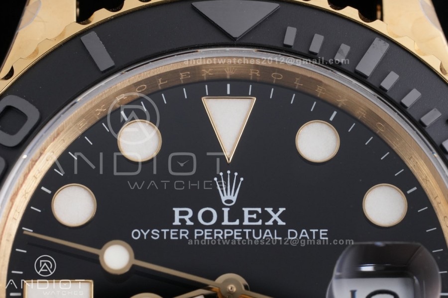 Yacht-Master 42mm 226658 YG QF 1:1 Best Edition 3D Black Ceramic Bezel on Oysterflex Strap SH3235 (Weighted)