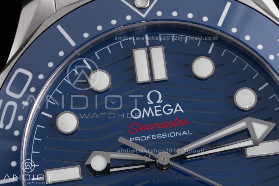 Seamaster Diver 300M Blue Ceramic Bezel V4 VSF 1:1 Best Edition Blue Dial On SS Bracelet Super Clone Asian 8800