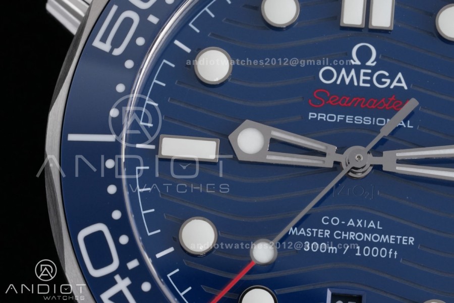 Seamaster Diver 300M Blue Ceramic Bezel V4 VSF 1:1 Best Edition Blue Dial On SS Bracelet Super Clone Asian 8800