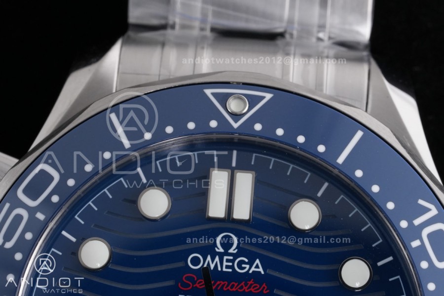 Seamaster Diver 300M Blue Ceramic Bezel V4 VSF 1:1 Best Edition Blue Dial On SS Bracelet Super Clone Asian 8800