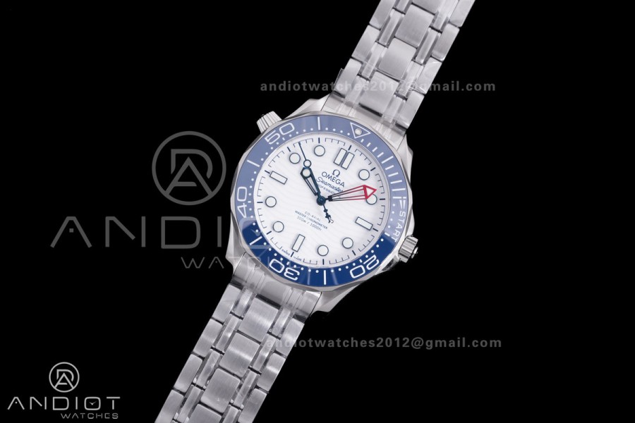 Seamaster Diver 300M America's Cup Edition V4 VSF 1:1 Best Edition White Dial On SS Bracelet Super Clone Asian 8800