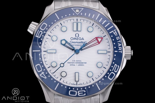 Seamaster Diver 300M America's Cup Edition V4 VSF 1:1 Best Edition White Dial On SS Bracelet Super Clone Asian 8800