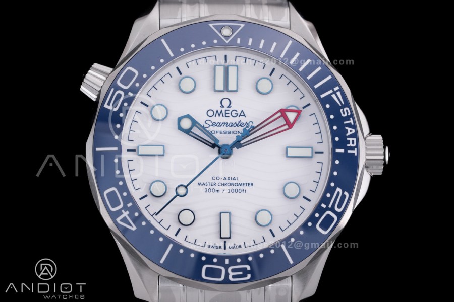 Seamaster Diver 300M America's Cup Edition V4 VSF 1:1 Best Edition White Dial On SS Bracelet Super Clone Asian 8800
