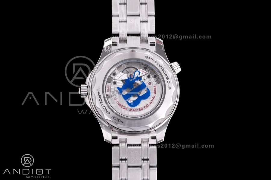 Seamaster Diver 300M America's Cup Edition V4 VSF 1:1 Best Edition White Dial On SS Bracelet Super Clone Asian 8800
