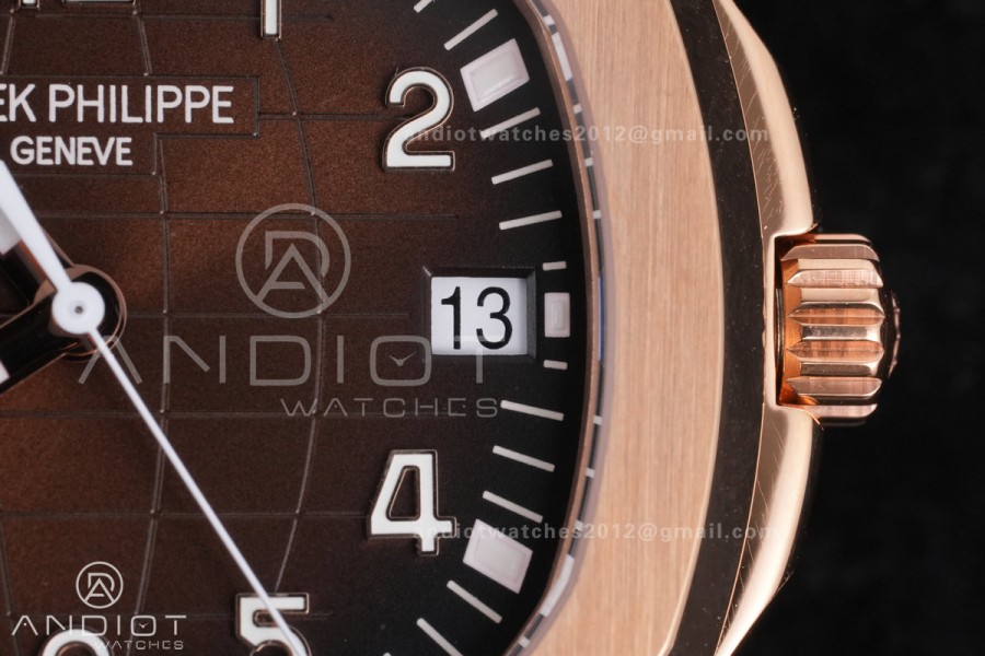Aquanaut 5167R RG 3KF Best Edition Brown Dial on Brown Rubber Strap A330 Super Clone V3
