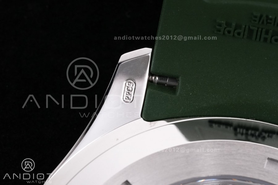 Aquanaut 5168G 42mm SS 3KF 1:1 Best Edition Green Dial on Green Rubber Strap A330 Super Clone V3