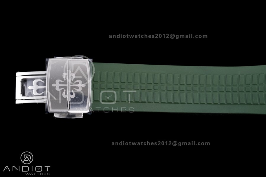 Aquanaut 5168G 42mm SS 3KF 1:1 Best Edition Green Dial on Green Rubber Strap A330 Super Clone V3