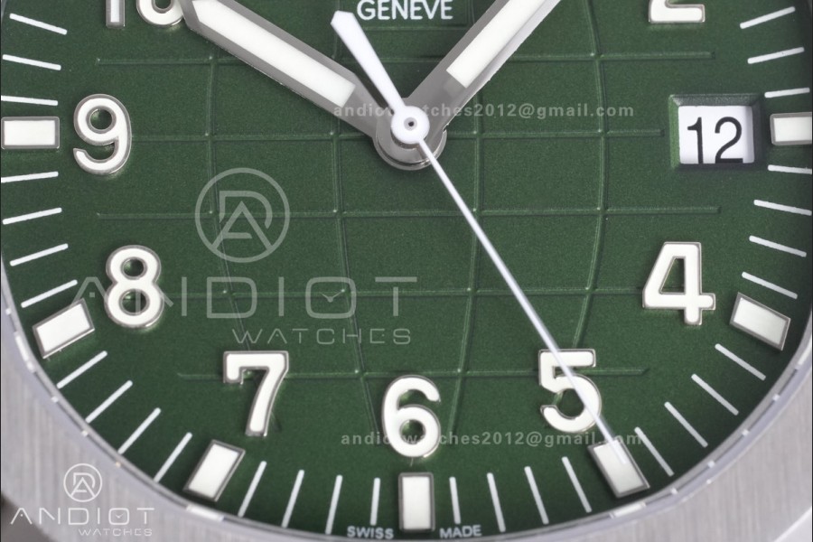 Aquanaut 5168G 42mm SS 3KF 1:1 Best Edition Green Dial on Green Rubber Strap A330 Super Clone V3