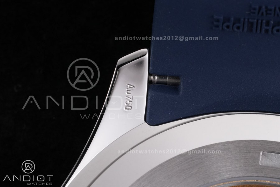 Aquanaut 5168G 42mm SS 3KF 1:1 Best Edition Blue Dial on Blue Rubber Strap A330 Super Clone V3