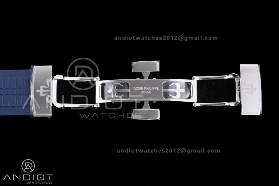 Aquanaut 5168G 42mm SS 3KF 1:1 Best Edition Blue Dial on Blue Rubber Strap A330 Super Clone V3