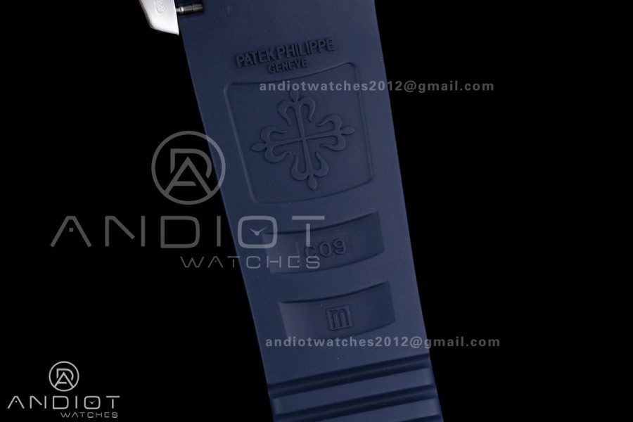 Aquanaut 5168G 42mm SS 3KF 1:1 Best Edition Blue Dial on Blue Rubber Strap A330 Super Clone V3