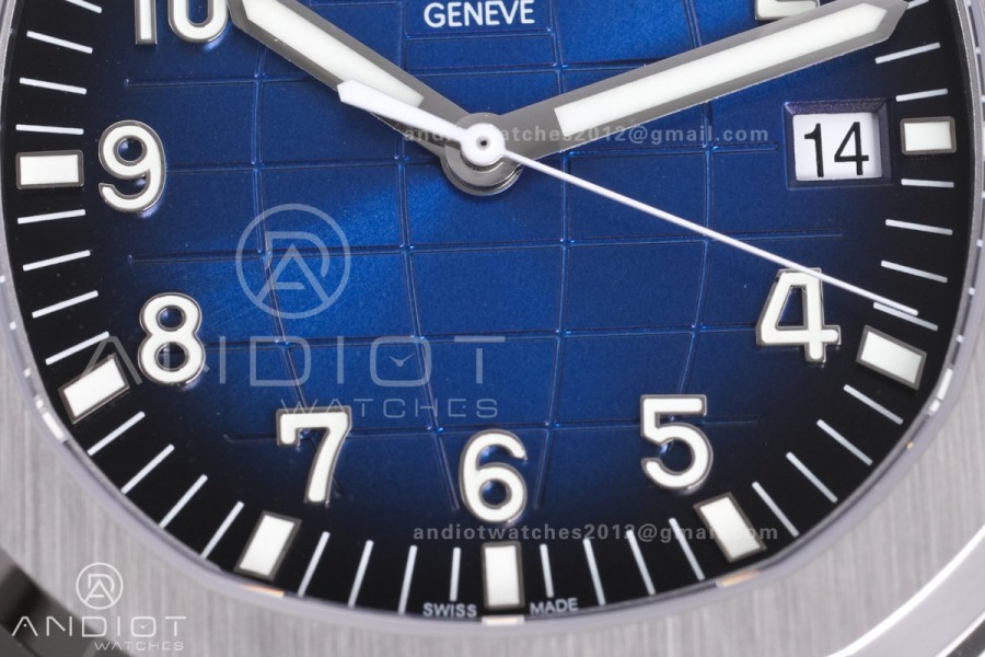 Aquanaut 5168G 42mm SS 3KF 1:1 Best Edition Blue Dial on Blue Rubber Strap A330 Super Clone V3