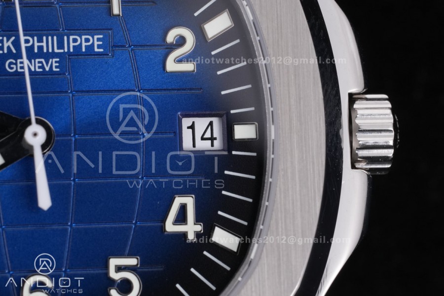 Aquanaut 5168G 42mm SS 3KF 1:1 Best Edition Blue Dial on Blue Rubber Strap A330 Super Clone V3