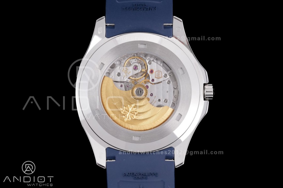 Aquanaut 5168G 42mm SS 3KF 1:1 Best Edition Blue Dial on Blue Rubber Strap A330 Super Clone V3
