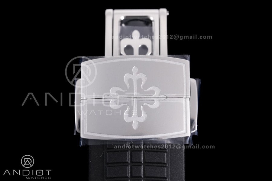 Aquanaut 5167A SS 3KF Best Edition Black Dial on Black Rubber Strap A330 Super Clone V3