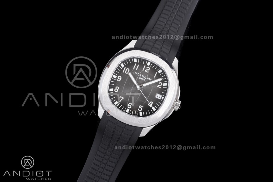 Aquanaut 5167A SS 3KF Best Edition Black Dial on Black Rubber Strap A330 Super Clone V3