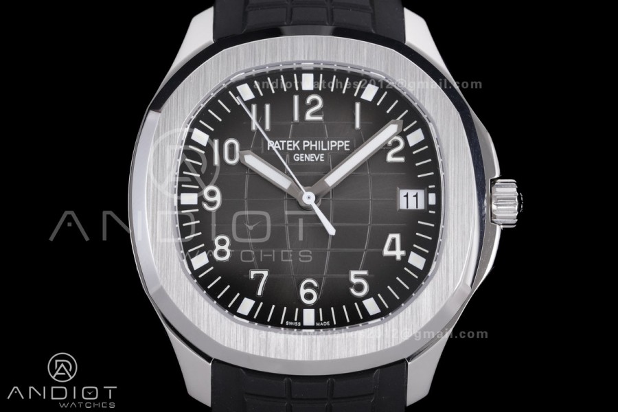 Aquanaut 5167A SS 3KF Best Edition Black Dial on Black Rubber Strap A330 Super Clone V3